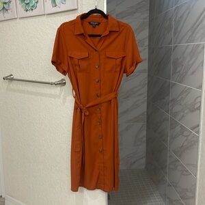 Rust tie dress - Brave Soul London